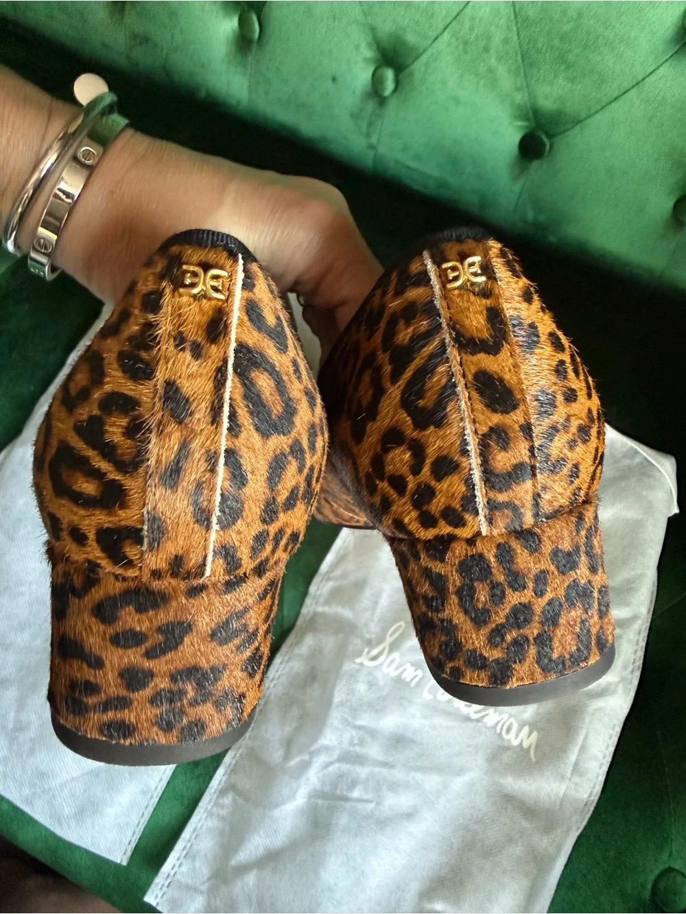 Sam Edelman Rinda Leopard Calf Hair Block Heel Pumps Size 9 NIB